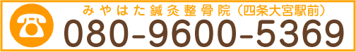 みやはた鍼灸整骨院・四条大宮院の電話番号